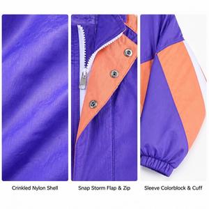 Chaqueta <span class=keywords><strong>Anorak</strong></span> Retro para Hombre, Tejido de Alto Rendimiento, Cierre de Media Cremallera, Bloques de Color, Bolsillo Canguro, Estilo Urbano, Producción Personalizada - Product Image 3