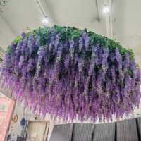 Guirlande de glycine artificielle romantique suspendue, résistante aux UV, pour décoration de plafond, toile de fond de mariage, événements et fêtes