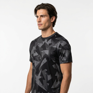 Wholesale Training <b>White</b> <b>Short</b> <b>Sleeve</b> Casual Print T-<b>Shirt</b> for <b>Men</b> Weight Lifting Gym 100% Polyester Breathable - Product Image 5