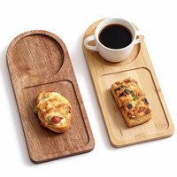 Assiette de petit-déjeuner en bois personnalisable avec logo, plateau de service en bois pour café, thé, pain et lait, plateau de service pour dîner