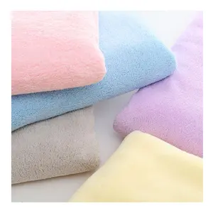 Fashion Fabric Solid 100% Polyester Coral Velvet Fleece Fabric For Winter Garments