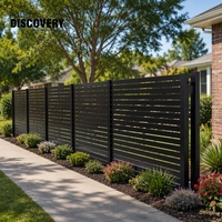 Clôture de jardin moderne en aluminium avec lattes horizontales pour cour et jardin