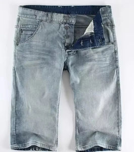 Short en jean personnalisé 100% coton pour hommes Indigo solide style droit bouton décoration printemps automne décontracté taille mi-ODM ODM - Product Image 2