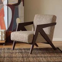 Fauteuil simple de style nordique, design minimaliste moderne pour salons, balcons et cafés, chaise longue avec pieds en métal
