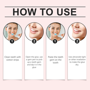 ชุดอัญมณีสำหรับฟันแบบ DIY เงินพร้อมกาวและไฟยูวีสำหรับศิลปะฟัน - Product Image 4