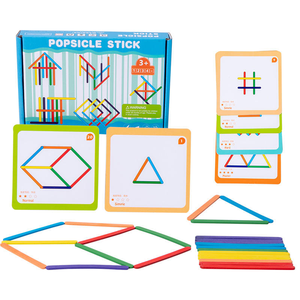 Puzzle in Legno con <span class=keywords><strong>Bastoncini</strong></span> per Abbinamento Forme, Gioco per Bambini per Allenamento della Logica Spaziale, <span class=keywords><strong>Bastoncini</strong></span> Arcobaleno in Legno per Bambini - Product Image 2