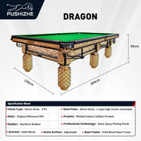 PUSHIZHE, table de billard chinoise 8 boules, 8 pieds, 9 pieds, cadre en bois massif, surface en ardoise naturelle, retour automatique des billes, table de billard d'intérieur