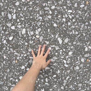 แผ่นหินขัดสำเร็จรูปแบบ ML-ST022ก้อนกรวดสีขาวขนาดใหญ่บนฐานสีเทาอเนกประสงค์สำหรับรับประทานอาหารบนโต๊ะในห้องนอน - Product Image 1