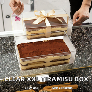 Clear PS Tiramisu Packaging <b>Box</b> Plastic <b>Dessert</b> Container with Lid for Bakery Cake Candy - Product Image 2