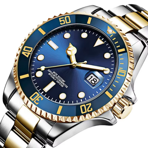 カスタムメンズ高級ステンレススチールアナログクォーツ腕時計 40mm 防水合金ケース 20mm バンド幅 アンティーククリスタルポインター - Product Image 2