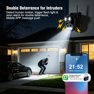 Caméra de sécurité sans fil à double objectif Cam180 App Cb02-h, résolution double 3MP, image nette jour/nuit, Bluetooth, réseau simple - Product Image 6