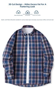 Camisa de Franela con Cuentas de Moda en <span class=keywords><strong>TikTok</strong></span> para Primavera/Otoño, Camisa de Manga Larga <span class=keywords><strong>a</strong></span> Cuadros Informal para Hombre, Transpirable y Lavable <span class=keywords><strong>a</strong></span> Máquina - Product Image 6