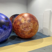 Bola bumi tiup PVC lampu LED, balon bumi luar ruangan tema ruang