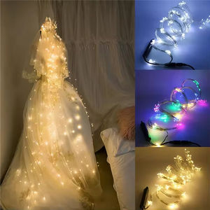 Guirlande lumineuse en fil de cuivre scintillant, queue de cheval, LED, vigne d'arbre, cascade, Noël, mariage, festival en plein air, IP55 - Product Image 5