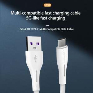 Wopow LT51 1M Cable DE DATOS TPE 2 en 1 Tipo C 3A Blindaje trenzado de carga rápida Universal Compatible completo para impresoras - Product Image 4