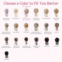 Wig Chignon Rambut Panjang Wanita, Lurus/Gelombang Alami, Serat Tahan Panas, Mudah Dipasang, Model Bunga Kuncup