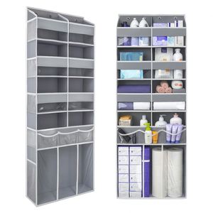 Extra Large Over the Door Organizer with Clear Pockets Heavy-Duty <b>Hanging</b> Organizer for Bathroom Bedroom - Product Image 1