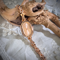 Montre à quartz ovale pour femme, design minimaliste vintage de luxe, polyvalente et tendance PRO23