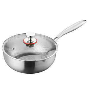 Healthy Antibacterial Hammered Titanium Soup <b>Pot</b> Non-toxic Chemical-free Stainless Steel Stock <b>Pot</b> Milk Pan with Glass Lid - Product Image 1