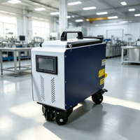Nettoyeur de rouille au laser à fibre pulsée mini portable, type chariot, machine de nettoyage au laser pour le détartrage des pièces automobiles