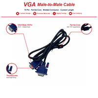 5m/16ft VGA-Verlängerungskabel Stecker auf Stecker 15-Pin D-Sub Blauer Stecker mit Ferritring für Computer, Monitor, Projektor, Fernseher