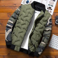 Manteau d'hiver pour hommes Veste en duvet de coton Camouflage Baseball Veste courte en coton rembourrée de marque de mode pour hommes