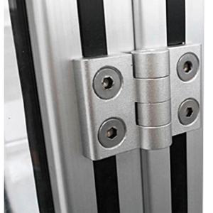 Engsel Paduan Perak Seng Industri 30*30 Profil Aluminium Pintu Lemari Jarak Lubang 30*24mm untuk Perabotan Bengkel Gudang - Product Image 4