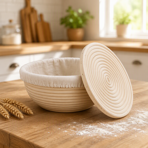 Panier de levage pour pain au levain Superbaking, 9 pouces, lot de 2, en jonc de mer réutilisable, <span class=keywords><strong>sans</strong></span> éclats, avec revêtement antiadhésif pour la cuisson - Product Image 3