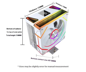 インテルLGA 115X 1200 1366 1700/AMD AM4 AM5用最も人気のあるインテリジェント温度ディスプレイ4ヒートパイプARGB PC <span class=keywords><strong>CPU</strong></span>冷却ファン - Product Image 5