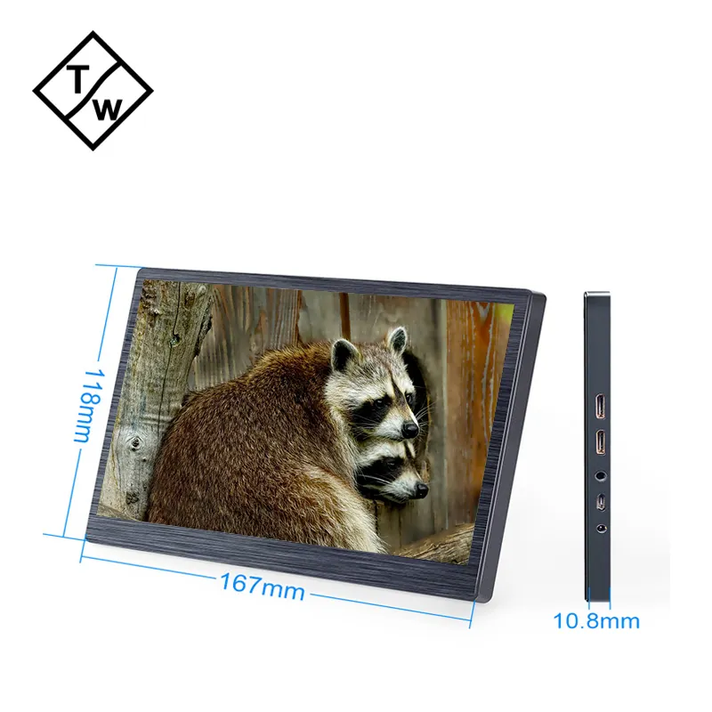 7" Inch Widescreen IPS Panel Portable Monitor 1280x800 With mini HD DC Micro USB Ports