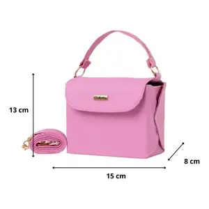 Bolso Bandolera Elia Rosa para Mujer de Fana, 15x8x13 cm, Cierre de Cremallera, Estilo Moderno, Impermeable, con Cadena - Product Image 1
