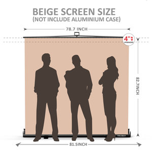 ฉากหลังถ่ายภาพแบบพับได้ขนาดใหญ่ RAUBAY 78.7 x 82.7 นิ้ว สีเบจ พร้อมขาตั้ง - Product Image 2
