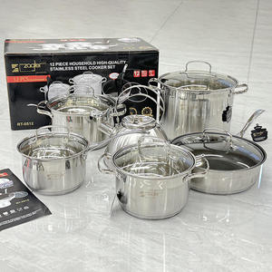 Juego <span class=keywords><strong>de</strong></span> <span class=keywords><strong>Ollas</strong></span> <span class=keywords><strong>de</strong></span> <span class=keywords><strong>Acero</strong></span> <span class=keywords><strong>Inoxidable</strong></span> <span class=keywords><strong>de</strong></span> 12 Piezas, Olla <span class=keywords><strong>para</strong></span> Leche, Olla <span class=keywords><strong>para</strong></span> Sopa, Sartén, Juego <span class=keywords><strong>de</strong></span> Regalo <span class=keywords><strong>para</strong></span> el Hogar y Restaurante - Product Image 1
