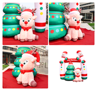 Renne de Noël gonflable de 2 m, Rudolph gonflable personnalisé en peluche, durable, imperméable, décorations de Noël gonflables pour l'extérieur
