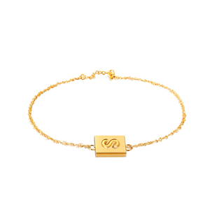 Bracciale in Acciaio Inossidabile Placcato Oro con Charm a Forma di Lettera S, Gioiello di Moda Trendy Unisex, Regalo - Product Image 1