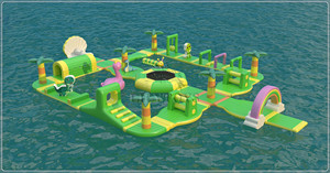 Tour d'escalade gonflable Toboggan aquatique flottant <span class=keywords><strong>Aqua</strong></span> Obstacle pour lac et station balnéaire, escalade amusante et toboggan Structure gonflable - Product Image 6