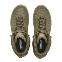 Vente en gros de bottes tactiques mi-hautes pour hommes chaussures de plein air imperméables confortables personnalisées avec nubuck artificiel pour les activités de plein air