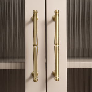 Poignées de meuble en laiton massif doré brossé, poignées de tiroir, boutons pour armoire, cuisine, chambre, meubles, placard - Product Image 5