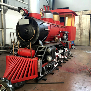 Modèle de locomotive à vapeur en métal sur mesure, échelle 1:1, grande sculpture décorative extérieure commerciale, tête de train, supporte 500 kg - Product Image 1