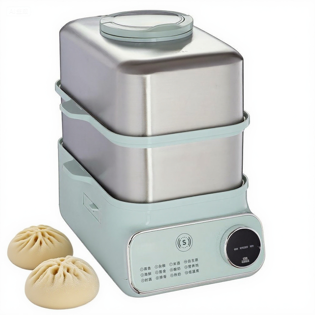 High-Power 2100W Intelligent Electric Food Steamer Multi-functional Multi-layer Stainless Steel Protective Household Plastic
