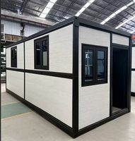 Maison conteneur modulaire préfabriquée en panneaux sandwich d'acier à double aile, 20 pieds, 40 pieds, pour usage commercial