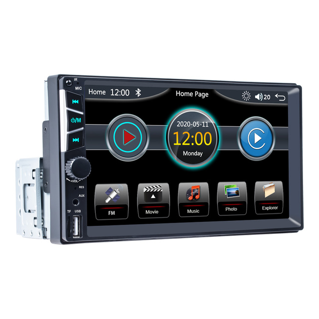 Reako Universal 7 Inch 1Din Touch Screen Car DVD Player Remote Control FM BT Call Car Mp5 Player Head Unit MirrorLink Car Stereo