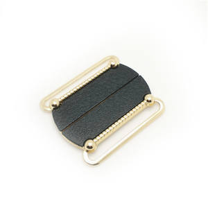 Largeur intérieure directe d'usine 50mm alliage de zinc métal doré deux pièces boucles articulées pour femmes ceintures élastiques - Product Image 2