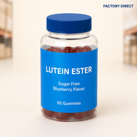 Factory Direct Custom Lutein Ester Gummies Sugar Free Blueberry Jelly Candy 12mg with OEM ODM Logo Packaging