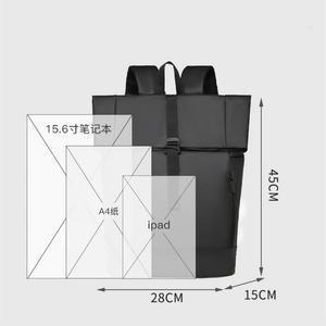 GRS Factory Eco Friendly Recycled Polyester Business <b>Backpack</b> RPET <b>Roll</b> <b>Top</b> Laptop <b>Backpack</b> Manufacturer - Product Image 2