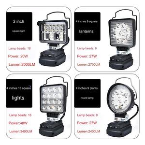 Taşınabilir LED ışık yüksek düşük ışın kontrolü ile <span class=keywords><strong>2</strong></span> USB portları açık endüstriyel iş için Makita 18V pil için kolu - Product Image 2