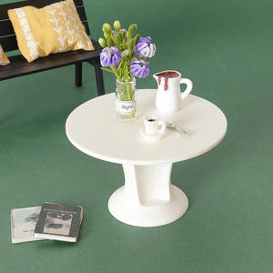 Accessoires de décoration de scène de maison de poupée miniature : Table ronde blanche simple, modèle de mobilier, accessoires de photographie - Product Image 2