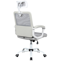 Chaise de bureau ergonomique à dossier en maille, appui-tête réglable, chaise de bureau pivotante en tissu, chaise de bureau à domicile respirante, roulettes en nylon, BIFMA X5