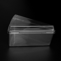 Récipient à sandwich en plastique PET super transparent pour gâteau au fromage mini boîte en plastique transparent contenant unique pour tranches de gâteau de boulangerie