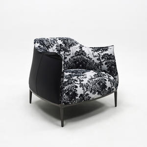 Sillón Moderno para Dormitorio, Sala de Estar u Hotel, con Patrón de Tela, Patas de Acero Inoxidable, Sillón Individual de Descanso - Product Image 3